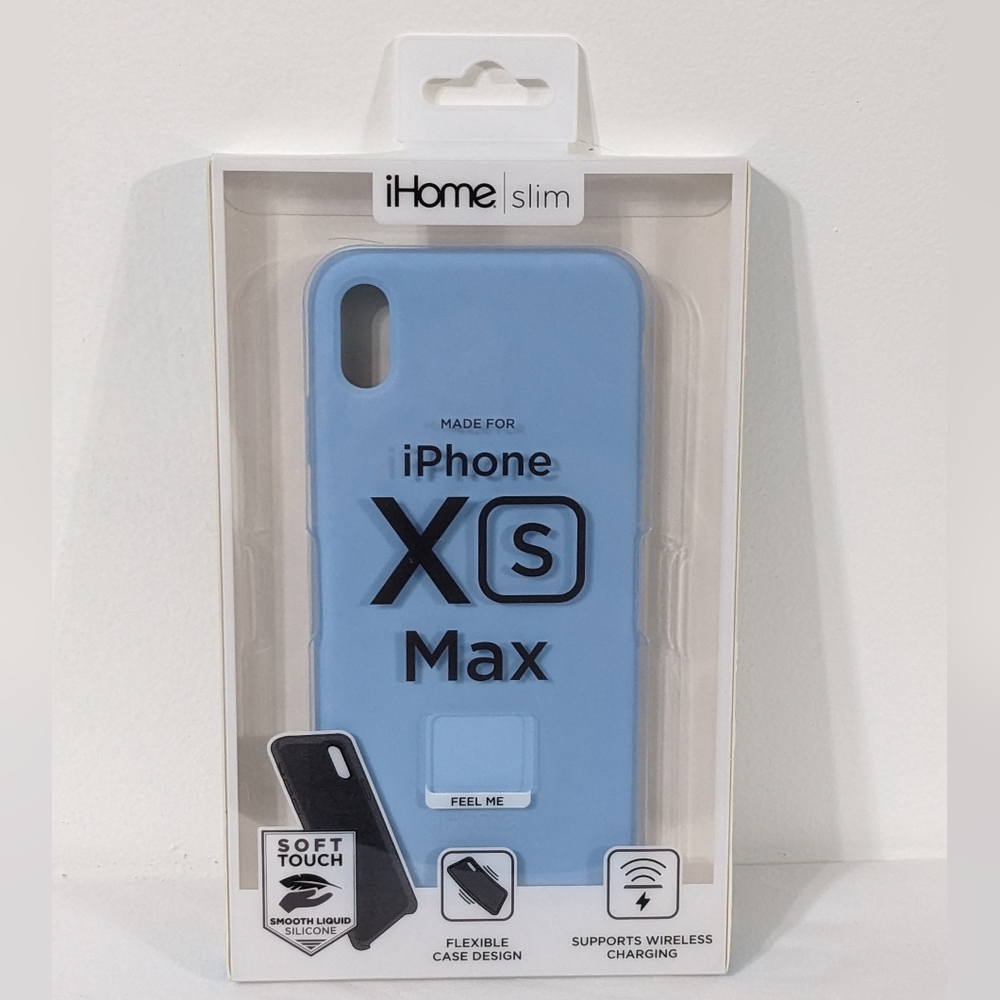 iHome iPhone XS Max Light Blue Silicone Phone Case, NEW